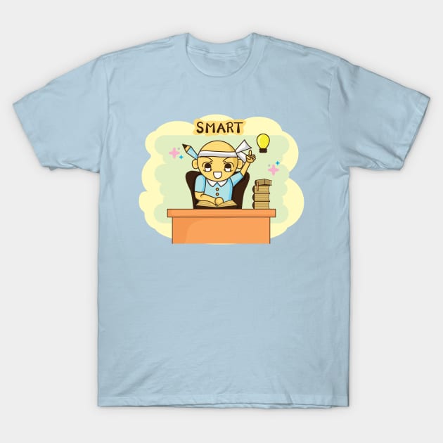 cute emoticon cartoon student. T-Shirt by Quenini